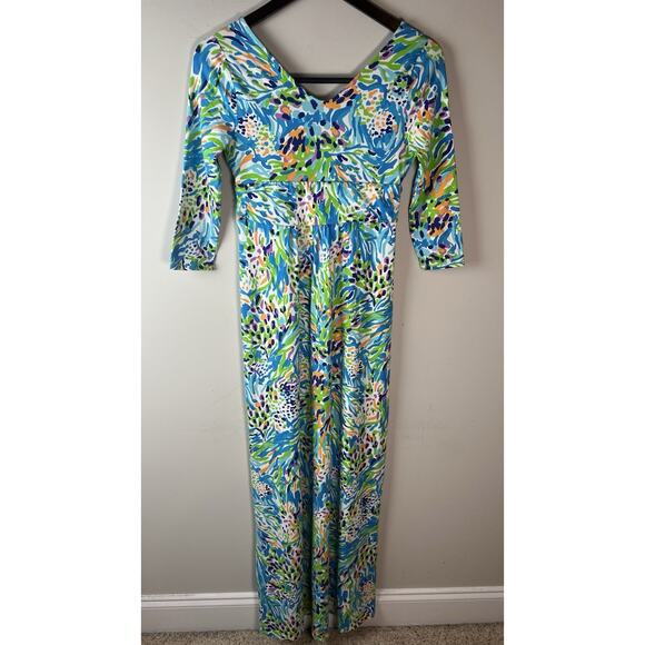 Lilly Pulitzer Gloria Maxi Sea Soiree Maxi V Neck Dress Women’s Size Small - Picture 6 of 8